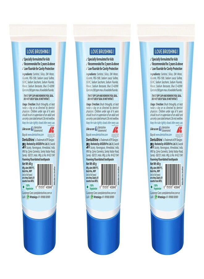 DentoShine Gel Toothpaste for Kids | Pack of 3 (3, Bubblegum (Doraemon)) | IDA Accepted - Image 4